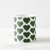 Mug Heart Shaped Plaid Green Evergreen (Centre)