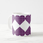Mug Heart Shaped Plaid Purple Pink (Devant gauche)