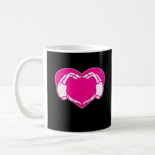 Mug Heart Skeleton mains gothique Valentine classique (Gauche)