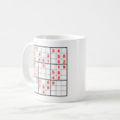 Mug Heart Sudoku avec puzzle téléchargeable (Devant gauche)