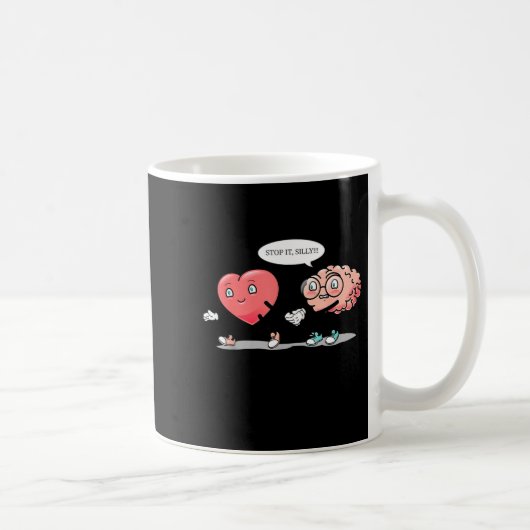 Mug Heart Vs Brain Heart Leading Brain Valentines  (Droite)