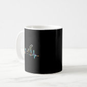 Mug Heartbeat Cat Lover Animal Silhouette Cute Cat  (Devant gauche)
