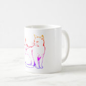 Mug Heartbeat Cat Pulse, Unique Feline Illustration (Devant droit)