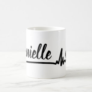 Mug Heartbeat Love Personnalisé Nom Personnalisé Cool 