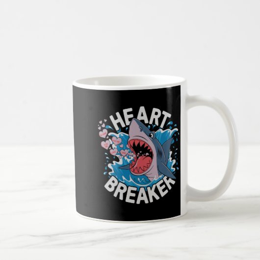 Mug Heartbreaker Shark Cute Funny Love Design For Vale (Droite)