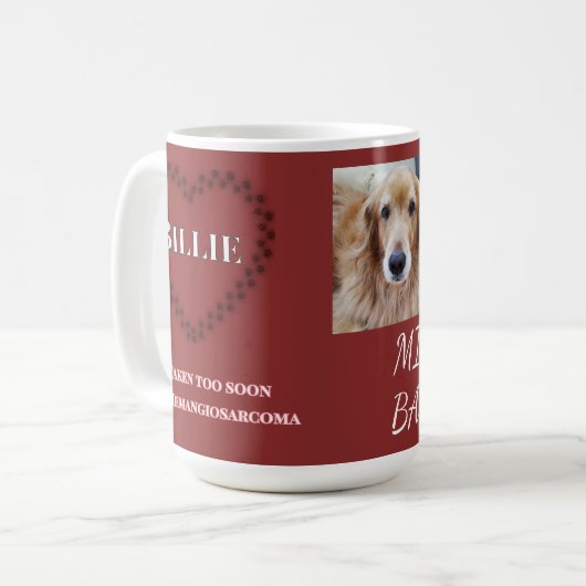 Mug Heartfelt Hemangiosarcoma Tribute (Devant gauche)