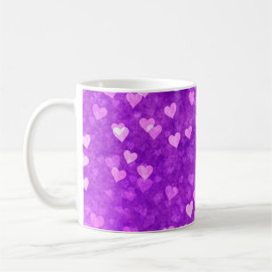 Mug Hearts bokeh lumières forme violet