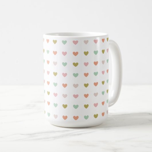 Mug Hearts Polka Pattern, 15oz (Devant droit)