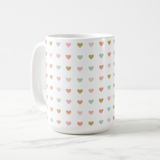 Mug Hearts Polka Pattern, 15oz  (Devant gauche)