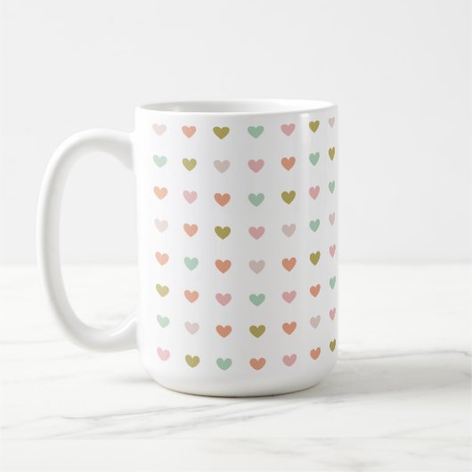 Mug Hearts Polka Pattern, 15oz (Gauche)