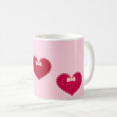 Mug Hearts with lace on pink (Devant droit)