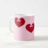 Mug Hearts with lace on pink (Devant gauche)