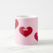 Mug Hearts with lace on pink (Centre)