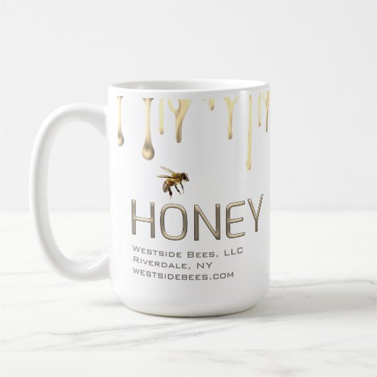 Mug Hébergement d'abeille apiaire moderne or goutte d' (Gauche)