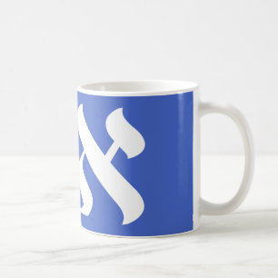 Mug Hébreu Aleph Tav bleu et blanc