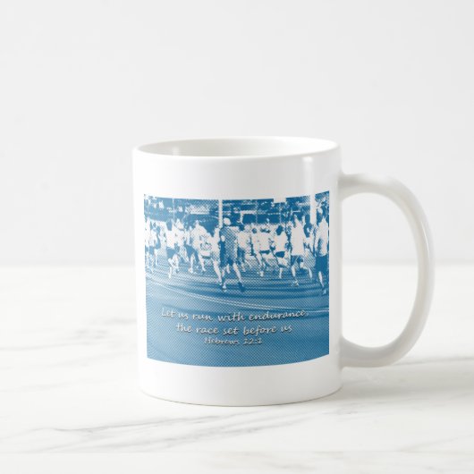 Mug Hébreux 12:1 Faisons la course (Droite)