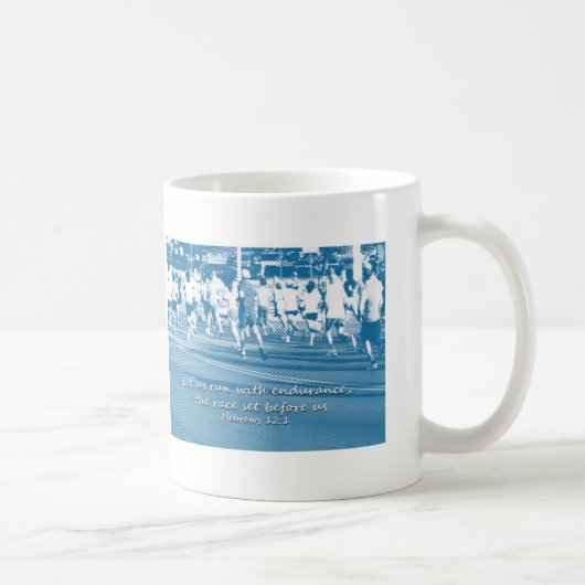 Mug Hébreux 12:1 Faisons la course (Droite)