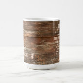 Mug Hébreux 12:2 Verset biblique Monogramme rustique e (Centre)