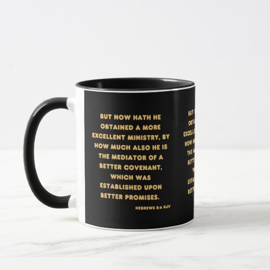 Mug Hébreux 8:6 KJV Bible Verse Deux Tones (Gauche)