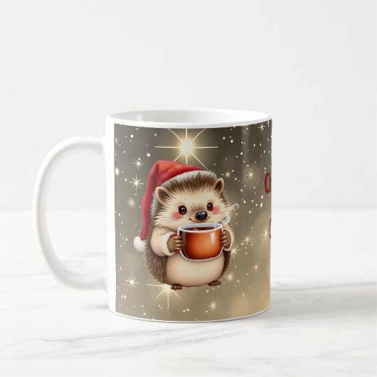 Mug Hedgehog Christmas Coffee (Gauche)