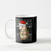 Mug Hedgehog Christmas Lights Ugly Sweater Funny Santa (Gauche)