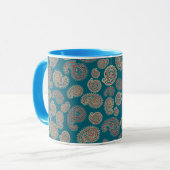 Mug Heffalump Bleu Rouge Beige Paisley Ringer Coffee M (Devant gauche)