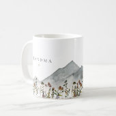 Mug HEIDI Fleur sauvage d'aquarelle de montagne grand- (Devant gauche)