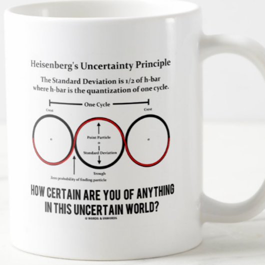 Mug Heisenberg, l'incertitude Humour de physique du pr