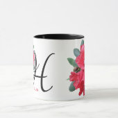Mug Helen nom personnalisable fleurs rouges boho tenda (Centre)