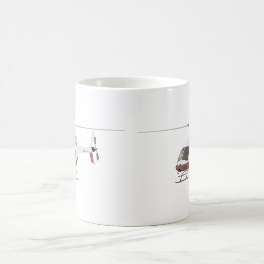 Mug Hélicoptère blanc et rouge (Centre)