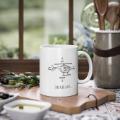 Mug Hélicoptère Illustration Personalized