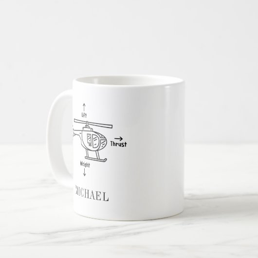 Mug Hélicoptère Illustration Personalized (Devant gauche)