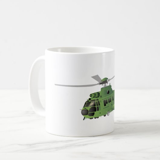 Mug Hélicoptère vectoriel vert (Devant gauche)