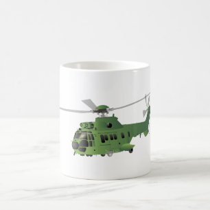 Mug Hélicoptère vectoriel vert
