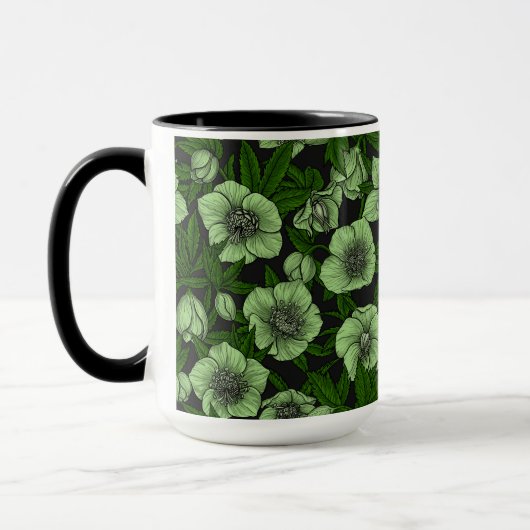 Mug Hellebores blancs avec feuille (Gauche)