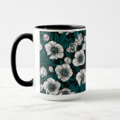 Mug Hellebores blancs avec feuilles bleus (Gauche)