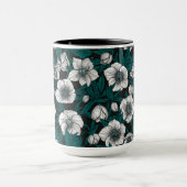 Mug Hellebores blancs avec feuilles bleus (Centre)