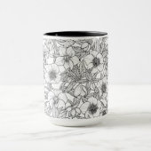Mug Hellebores en noir et blanc (Centre)