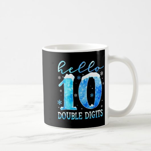 Mug Hello 10 Double Digits Snowflakes Winter Christmas (Droite)