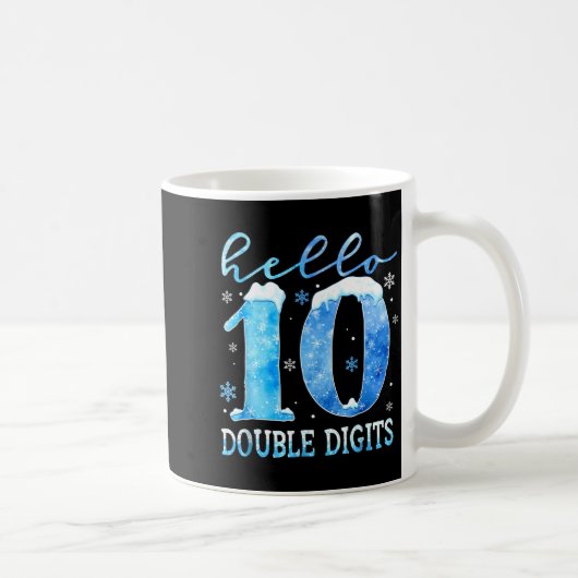 Mug Hello 10 Double Digits Snowflakes Winter Christmas (Droite)