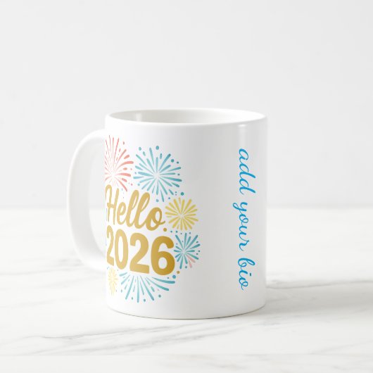 Mug Hello 2026 Fireworks (Devant gauche)