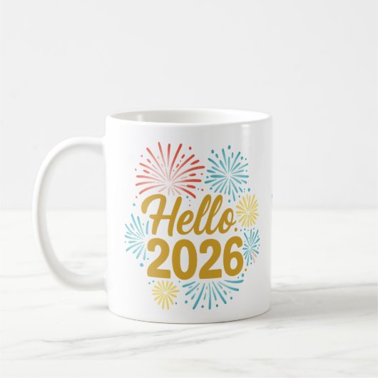 Mug Hello 2026 Fireworks (Gauche)