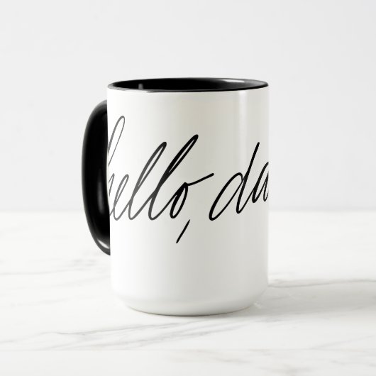 Mug Hello Darling manuscrit (Devant gauche)