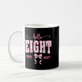 Mug Hello Eight Est 2017 8th Birthday Girl Floral Coqu (Gauche)