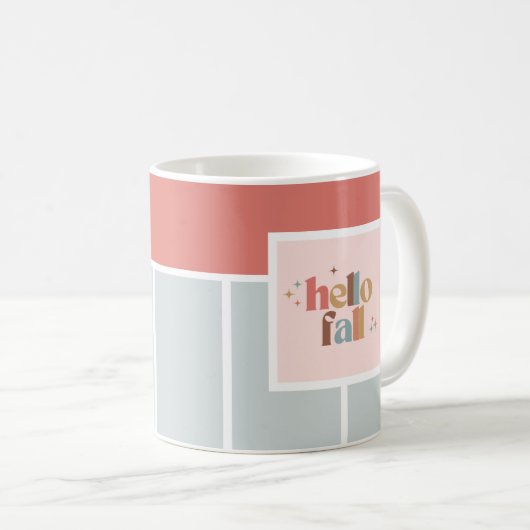 Mug Hello Fall Retro Typographie striée (Devant droit)