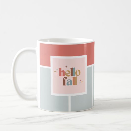 Mug Hello Fall Retro Typographie striée (Gauche)