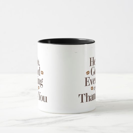 Mug Hello, Good Evening, and Thank You | Elegant Coffe (Centre)