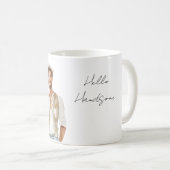 Mug Hello Handsome Man White Shirt Cream Vest (Devant droit)