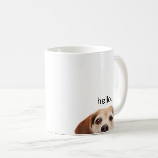 Mug Hello mignon Beagle chien moderne tendance (Devant droit)