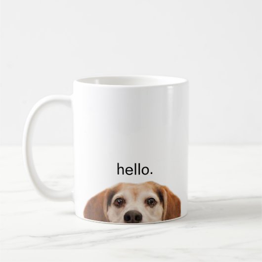 Mug Hello mignon Beagle chien moderne tendance (Gauche)